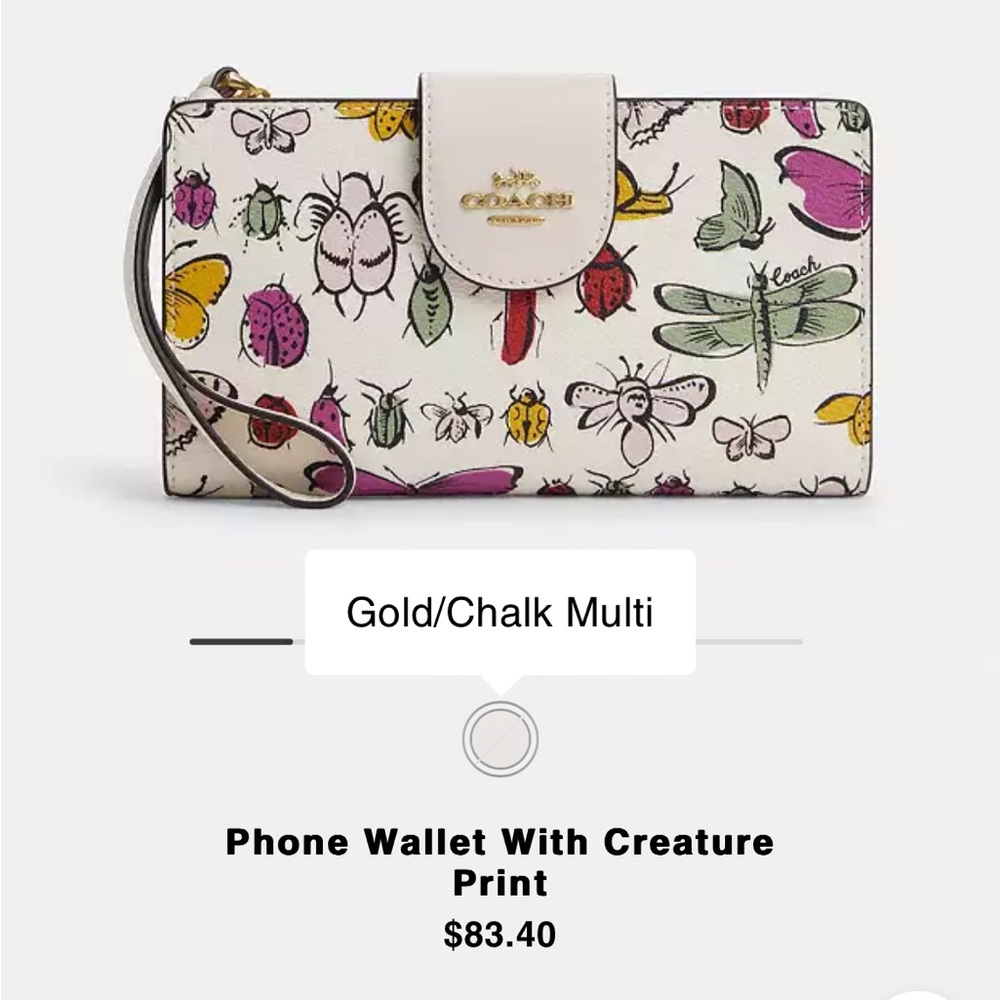 Coach Phone Wallet with Creature Print